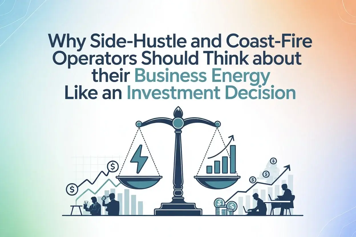 Why Side-Hustle and Coast-FIRE Operators Should Think About Their Business Energy Like an Investment Decision