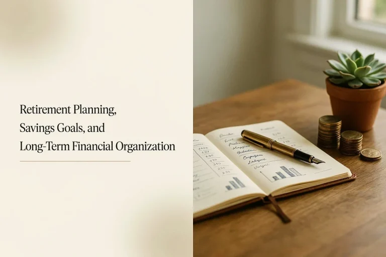 Retirement Planning, Savings Goals, and Long-Term Financial Organization