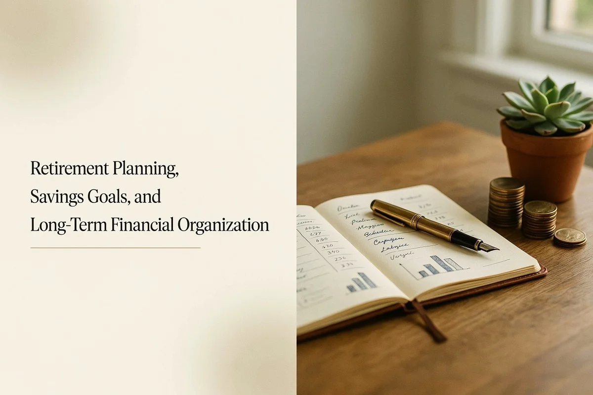Retirement Planning, Savings Goals, and Long-Term Financial Organization