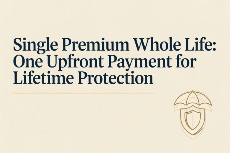 Single Premium Whole Life One Upfront Payment for Lifetime Protection